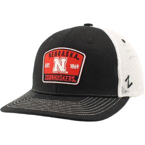ZHATS Standard NCAA Officially Licensed Trucker Hat Dakota Switchback Patch Black White