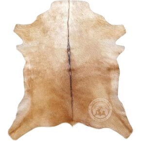 Sunshine Cowhides 100% Genuine Goat Hide Rug - Beige Natural Suede Leather Goat Skin Carpet for Living Room, Bedroom, & Office - Animal Skin Rug for Home Decor Enthusiasts - Small (2.5 x 3 ft.)