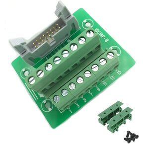 IDC16 2x8 دبابيس ذكر رأس لوحة القطع موصل كتلة المحطة مع أقدام تركيب السكك الحديدية DIN البسيطة in Kuwait