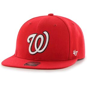 '47 Washington Nationals Mens Womens No Shot Captain Adjustable Snapback Red/White Hat, One Size
