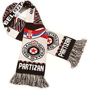 Partizan Belgrade Scarf | Soccer Fan Scarf | Premium Acrylic Knit
