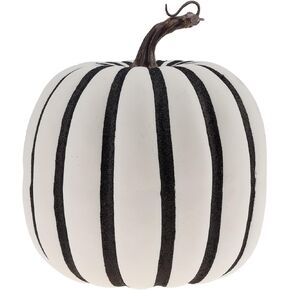 1Pcs Simulation Fake Pumpkin 7 inch Extra Large Artificial Foam Halloween Thanksgiving Autumn Decoration Home Kitchen Table Party - White