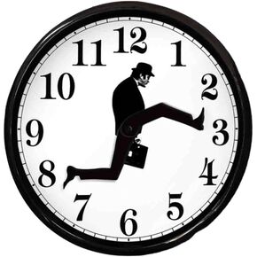 Silent Mute Clock Ministry of Silly Walks Clock Glass Wall Round Clock for Hotel Living Room Decor