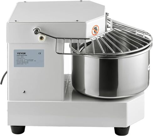 VEVOR Commercial Food Mixer, 7.3Qt Capacity, 450W Dual Rotating Dough Kneading Machine with Food-grade Stainless Steel Bowl, Security Shield & Timer Included, Baking Equipment for Restaurant Pizzeria in Saudi Arabia