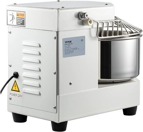 VEVOR Commercial Food Mixer, 7.3Qt Capacity, 450W Dual Rotating Dough Kneading Machine with Food-grade Stainless Steel Bowl, Security Shield & Timer Included, Baking Equipment for Restaurant Pizzeria in Saudi Arabia