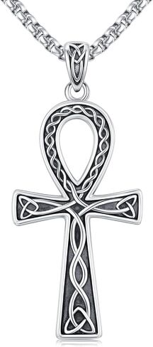 Ankh Necklace 925 Sterling Silver Infinity Pendant Ancient Egyptian Protection Jewelry Gifts for Women Girls Birthday in Saudi Arabia