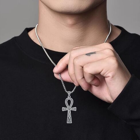 Ankh Necklace 925 Sterling Silver Infinity Pendant Ancient Egyptian Protection Jewelry Gifts for Women Girls Birthday in Saudi Arabia