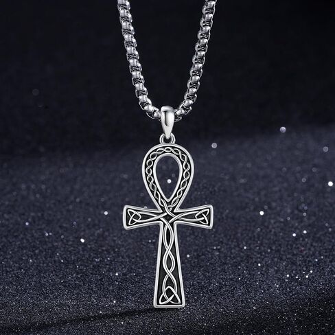 Ankh Necklace 925 Sterling Silver Infinity Pendant Ancient Egyptian Protection Jewelry Gifts for Women Girls Birthday in Saudi Arabia