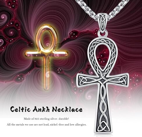 Ankh Necklace 925 Sterling Silver Infinity Pendant Ancient Egyptian Protection Jewelry Gifts for Women Girls Birthday in Saudi Arabia