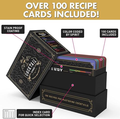 Cocktail Cards: 100 Cocktail Recipes to Master Cocktails in Bartender Flashcard Form with Step by Step Cocktail Instructions and Video Instructions in Saudi Arabia