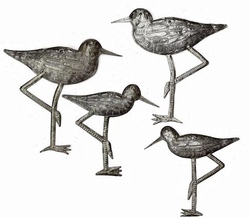 طيور ساندبيبر الساحلية، طيور البحر الزينة البحرية، فن ديكور منزلي، تعليق على الحائط مستوحى من الطبيعة، تمثال صغير، مصنوع يدويًا في هايتي، 4، كبير وصغير، 8.5 بوصة. × 9 بوصة، 6.5 بوصة. × 6.5 بوصة. in Kuwait