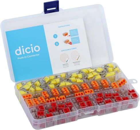 موصلات الأسلاك Dicio التي يتم دفعها 105 قطعة مدرجة في قائمة UL: موصلات الأسلاك الكهربائية مجموعة الموصلات الكهربائية 22-14 موصلات الأسلاك قياس 2 3 4 منفذ للأسلاك موصلات الأسلاك الدفع المكسرات in Kuwait