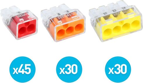 موصلات الأسلاك Dicio التي يتم دفعها 105 قطعة مدرجة في قائمة UL: موصلات الأسلاك الكهربائية مجموعة الموصلات الكهربائية 22-14 موصلات الأسلاك قياس 2 3 4 منفذ للأسلاك موصلات الأسلاك الدفع المكسرات in Kuwait