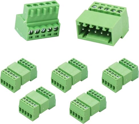 5Set 4P 2.54mm Pitch Screw Terminal Block Pluggable Connector,Pluggable Quick Male and Female Connector for 28-16AWG(5Set 4P) in Kuwait