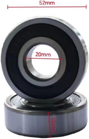 6304-2RSbearing Steel Double Rubber Seal Bearings 20x52x15mm, Pre-Lubricated and Stable Performance and Cost Effective, Deep Groove Ball Bearings(2 Pcs) in Kuwait