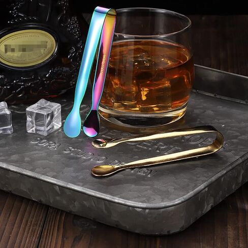 Pack Mini Ice Tongs Sugar Tongs Stainless Steel Small Serving Tongs Appetizers Tongs for Party Coffee Tea Bar Kitchen, Rainbow 4.3'' in Saudi Arabia