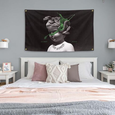 Lil Baby Close Friends Music Art Tapestries 3x5 Feet Banner Funny Man Cave Wall Decor with 4 Brass Grommets for College Dorm Room Decor,Outdoor,Parties gifts, travel, events, festivals.. in Saudi Arabia