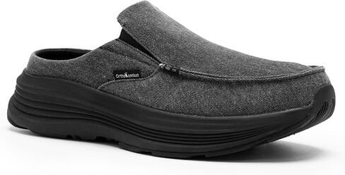أحذية المشي الرجالية من OrthoComfoot لتقويم العظام سهلة الارتداء: شباشب كاجوال مريحة لدعم قوس القدم لالتهاب اللفافة الأخمصية، أحذية تقويمية من القماش الناعم لتخفيف آلام القدم والكعب in Kuwait