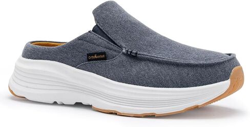 OrthoComfoot Men's Orthopedic Slip-On Loafers Walking Shoes: Casual Comfortable Arch Support Slippers for Plantar Fasciitis, Soft Canvas Orthotic Shoes for Foot and Heel Pain Relief in Kuwait