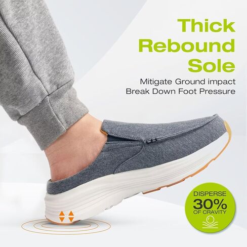 OrthoComfoot Men's Orthopedic Slip-On Loafers Walking Shoes: Casual Comfortable Arch Support Slippers for Plantar Fasciitis, Soft Canvas Orthotic Shoes for Foot and Heel Pain Relief in Kuwait