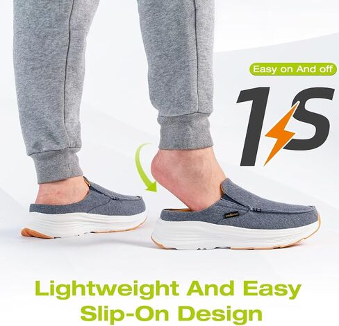 OrthoComfoot Men's Orthopedic Slip-On Loafers Walking Shoes: Casual Comfortable Arch Support Slippers for Plantar Fasciitis, Soft Canvas Orthotic Shoes for Foot and Heel Pain Relief in Kuwait