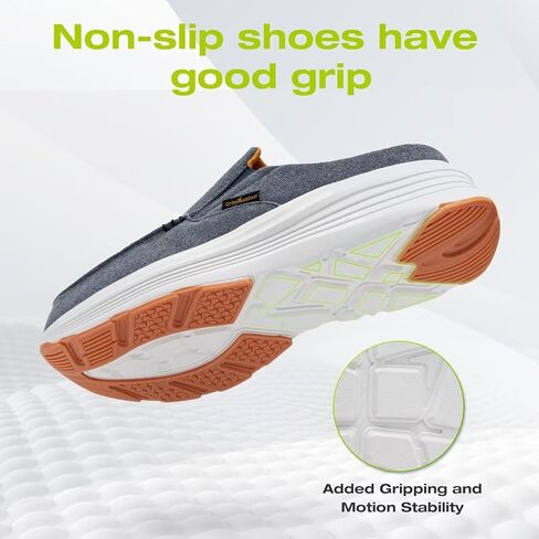 OrthoComfoot Men's Orthopedic Slip-On Loafers Walking Shoes: Casual Comfortable Arch Support Slippers for Plantar Fasciitis, Soft Canvas Orthotic Shoes for Foot and Heel Pain Relief in Kuwait