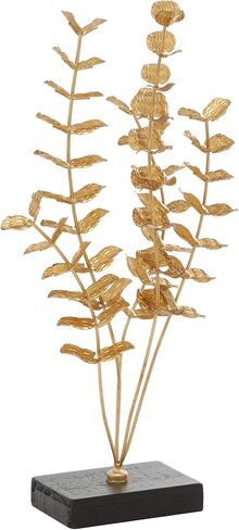 CosmoLiving من Cosmopolitan Metal Leaf Sculpture، مقاس 25.4 سم × 15.24 سم × 53.34 سم، ذهبي in Kuwait