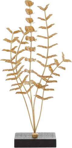 CosmoLiving من Cosmopolitan Metal Leaf Sculpture، مقاس 25.4 سم × 15.24 سم × 53.34 سم، ذهبي in Kuwait