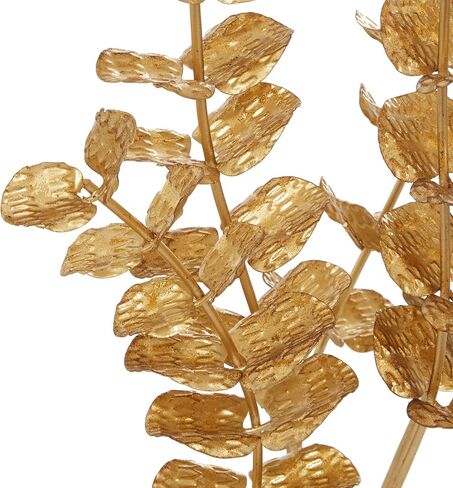 CosmoLiving من Cosmopolitan Metal Leaf Sculpture، مقاس 25.4 سم × 15.24 سم × 53.34 سم، ذهبي in Kuwait
