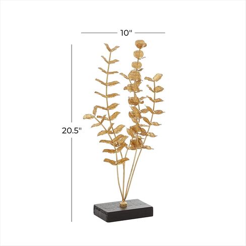 CosmoLiving من Cosmopolitan Metal Leaf Sculpture، مقاس 25.4 سم × 15.24 سم × 53.34 سم، ذهبي in Kuwait