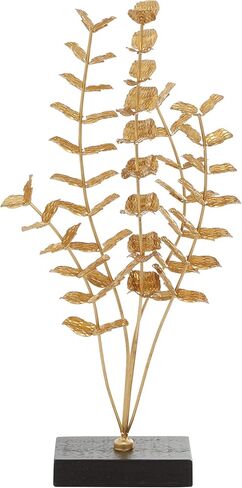 CosmoLiving من Cosmopolitan Metal Leaf Sculpture، مقاس 25.4 سم × 15.24 سم × 53.34 سم، ذهبي in Kuwait