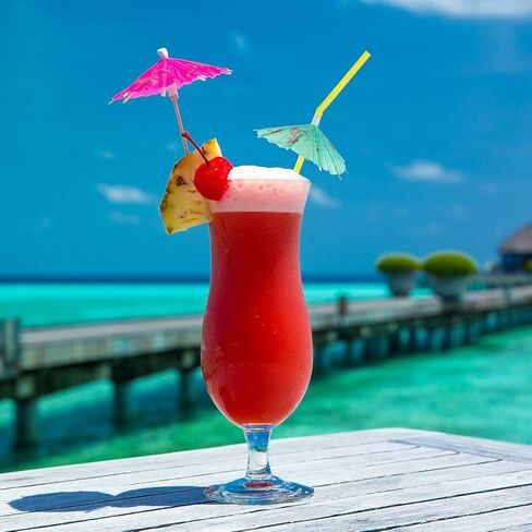 ALINK 100 Pcs Umbrella Drink Straws, Plastic Fancy Cocktail Straws, Tropical Luau Party Straws for Hawaiian/Birthday/Pool Party Decorations in Kuwait