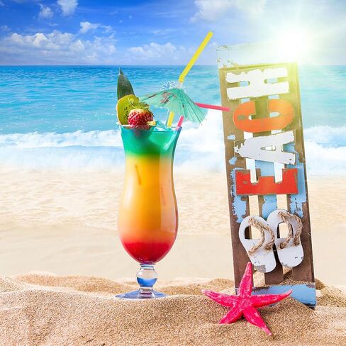 ALINK 100 Pcs Umbrella Drink Straws, Plastic Fancy Cocktail Straws, Tropical Luau Party Straws for Hawaiian/Birthday/Pool Party Decorations in Kuwait