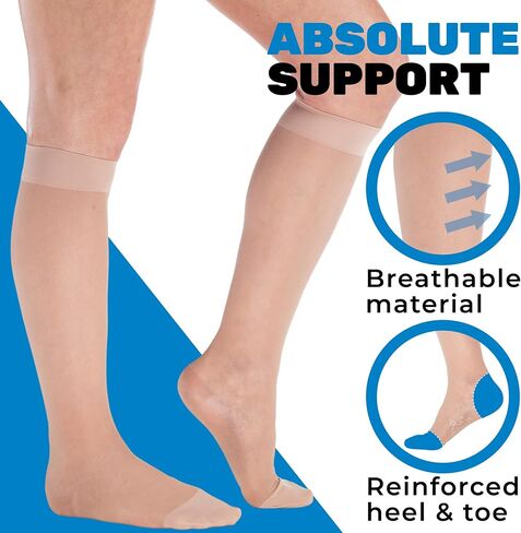 Made in USA - Travel Sheer Compression Socks 15-20mmHg for Women - ATRAVEL101 in Saudi Arabia