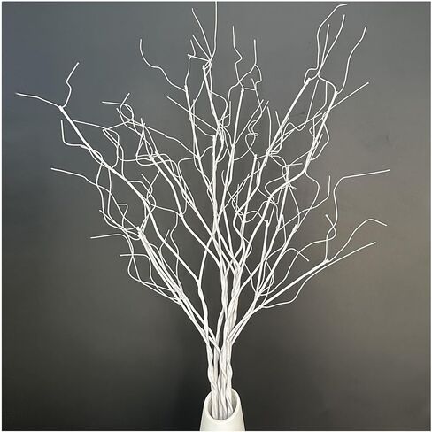 5 قطع بيضاء 29.5 بوصة فروع اصطناعية من الصفصاف المجعد المرجاني الجاف الأغصان نباتات وهمية انحناء العصي ينبع DIY الحرفية المزهريات المنزل الزفاف حديقة فندق مكتب ديكور in Kuwait