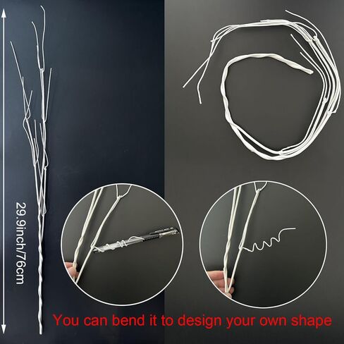 5 قطع بيضاء 29.5 بوصة فروع اصطناعية من الصفصاف المجعد المرجاني الجاف الأغصان نباتات وهمية انحناء العصي ينبع DIY الحرفية المزهريات المنزل الزفاف حديقة فندق مكتب ديكور in Kuwait