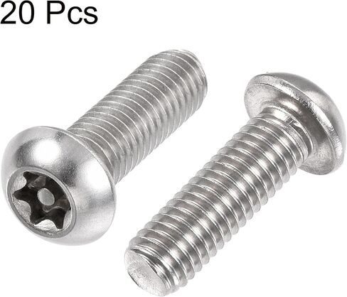برغي آلة أمان توركس M8x25mm من uxcell، 20 قطعة براغي رأس عموم داخل العمود، 304 مسامير تثبيت من الفولاذ المقاوم للصدأ in Saudi Arabia