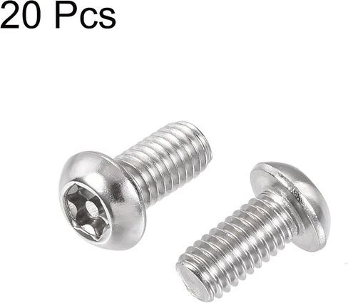 برغي آلة أمان توركس M8x25mm من uxcell، 20 قطعة براغي رأس عموم داخل العمود، 304 مسامير تثبيت من الفولاذ المقاوم للصدأ in Saudi Arabia