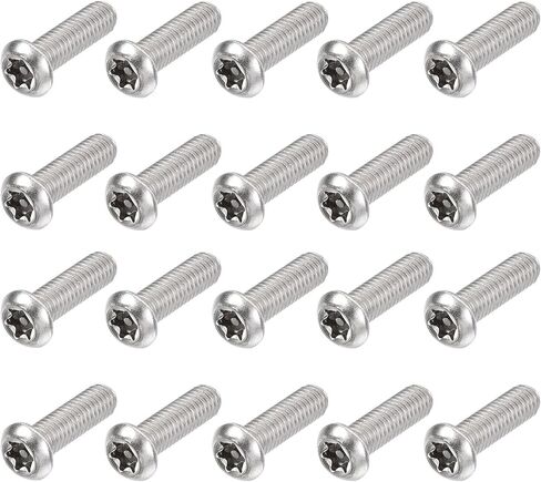 برغي آلة أمان توركس M8x25mm من uxcell، 20 قطعة براغي رأس عموم داخل العمود، 304 مسامير تثبيت من الفولاذ المقاوم للصدأ in Saudi Arabia