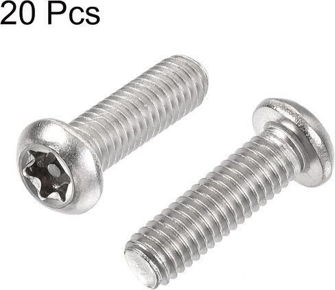 برغي آلة أمان توركس M8x25mm من uxcell، 20 قطعة براغي رأس عموم داخل العمود، 304 مسامير تثبيت من الفولاذ المقاوم للصدأ in Saudi Arabia