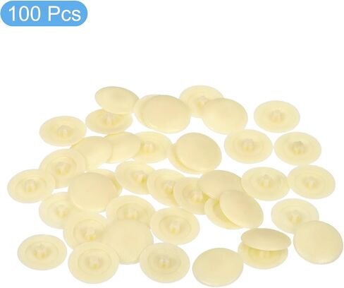 uxcell 100PCS Screw Cap Covers, 12mm Waterproof Plastic Screw Decorative Caps for Phillips Cam Lock Nuts Self-Tapping Screws, Beige in Kuwait