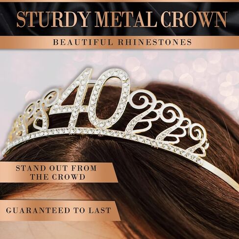 Ages Birthday Sash and Tiara - Pink & Gold Premium Birthday Decorations for Girls - Happy Birthday Gifts for Girls and Women Tiara Sash in Saudi Arabia