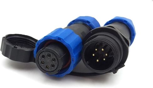 SD13 6pin Waterproof Power Connector, IP68 LED 6-pin connectors, Power Charger Plug Socket, Mechanical Cable connectors Plug(Female)-Socket(Male) (6pin, Direct Plug) in Saudi Arabia