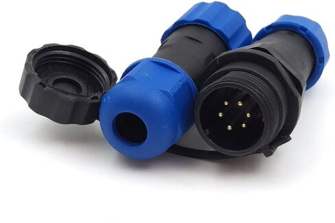 SD13 6pin Waterproof Power Connector, IP68 LED 6-pin connectors, Power Charger Plug Socket, Mechanical Cable connectors Plug(Female)-Socket(Male) (6pin, Direct Plug) in Saudi Arabia