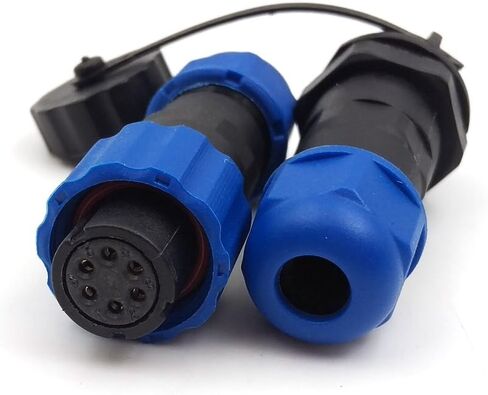 SD13 6pin Waterproof Power Connector, IP68 LED 6-pin connectors, Power Charger Plug Socket, Mechanical Cable connectors Plug(Female)-Socket(Male) (6pin, Direct Plug) in Saudi Arabia
