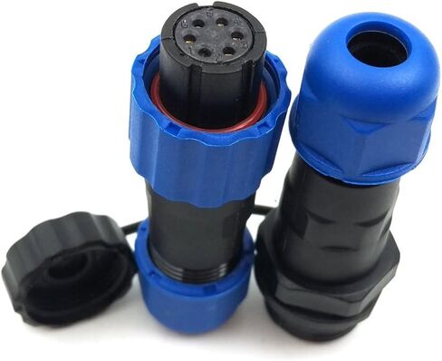 SD13 6pin Waterproof Power Connector, IP68 LED 6-pin connectors, Power Charger Plug Socket, Mechanical Cable connectors Plug(Female)-Socket(Male) (6pin, Direct Plug) in Saudi Arabia