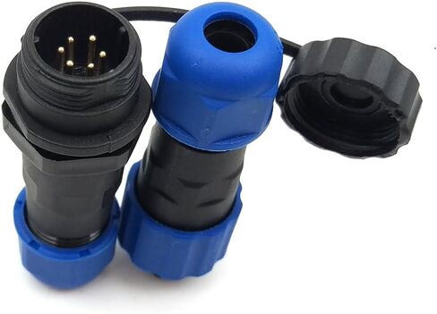 SD13 6pin Waterproof Power Connector, IP68 LED 6-pin connectors, Power Charger Plug Socket, Mechanical Cable connectors Plug(Female)-Socket(Male) (6pin, Direct Plug) in Saudi Arabia
