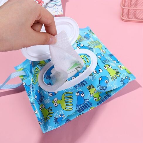 1Pc Wet Wipes Box Cute Clamshell Wipes Case Reusable Travel Refillable Portable Wipes Container Diapering Wipes and Holders Wipe Holders in Saudi Arabia