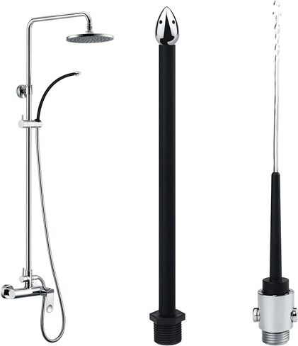 Silicone Shower Enema System with On/Off Switch, 2 Pack Reusable Shower Douche for Men and Women Portable Cleaning，Enema Nozzle Kit for Most Shower Systems ABS Black in Kuwait