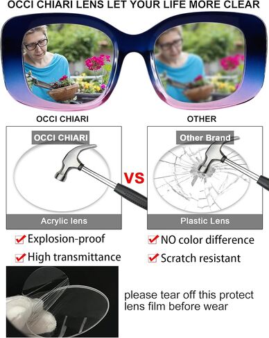 OCCI CHIARI Narrow Rectangular Reading Glasses for Women Stylish Unique Readers in Saudi Arabia